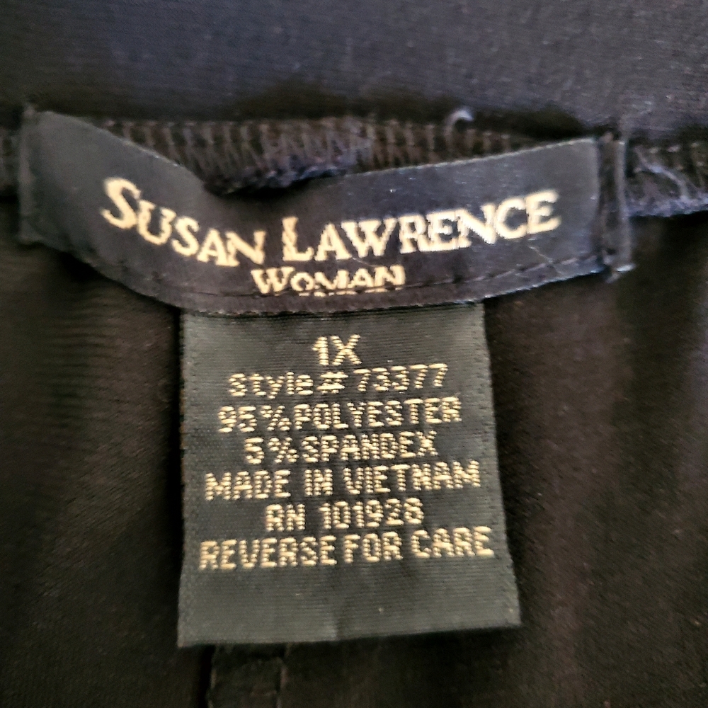 Susan Lawrence Gaucho Capris Black  Comfy Lounge Relax - Picture 2 of 5